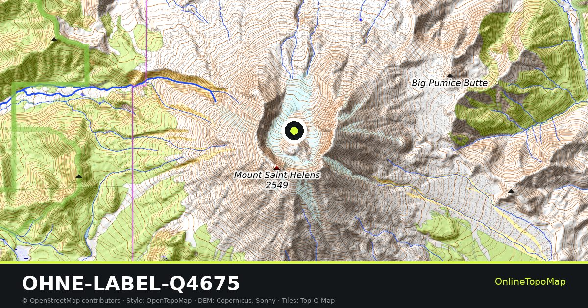 Topographic map of OHNE-LABEL-Q4675 with contour lines and hillshading